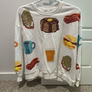 Queen of Sparkles Breakfast Sweatshirt Size L